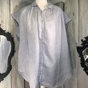 ARTISAN NY Light Blue Linen Blouse